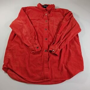 Stefano Basics Men's Lg. Orange Corduroy 100% Cotton  Btn.Down Long Sleeve Shirt
